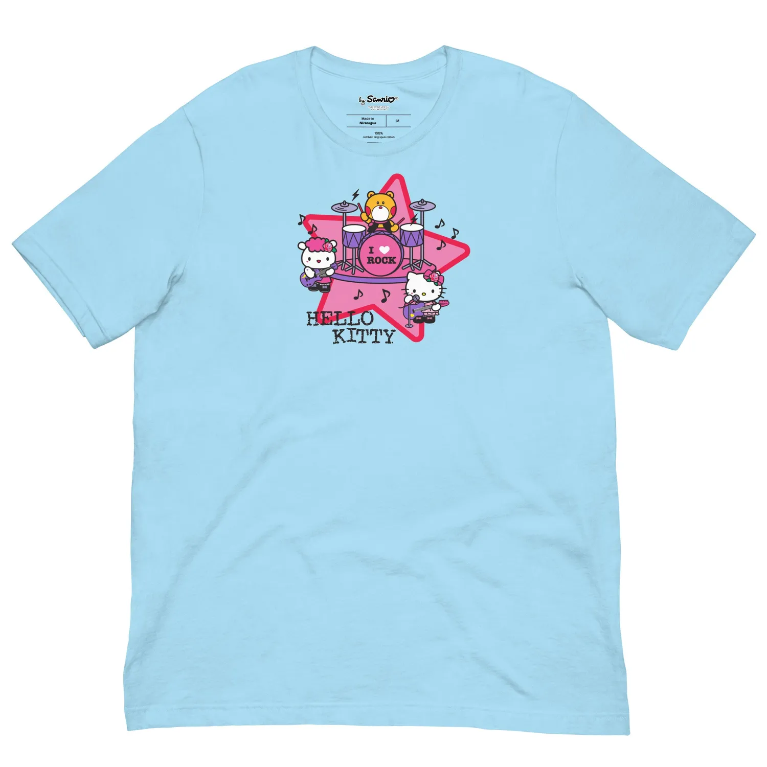 Hello Kitty I Love Rock T-skjorte Soft Cream XS bomull