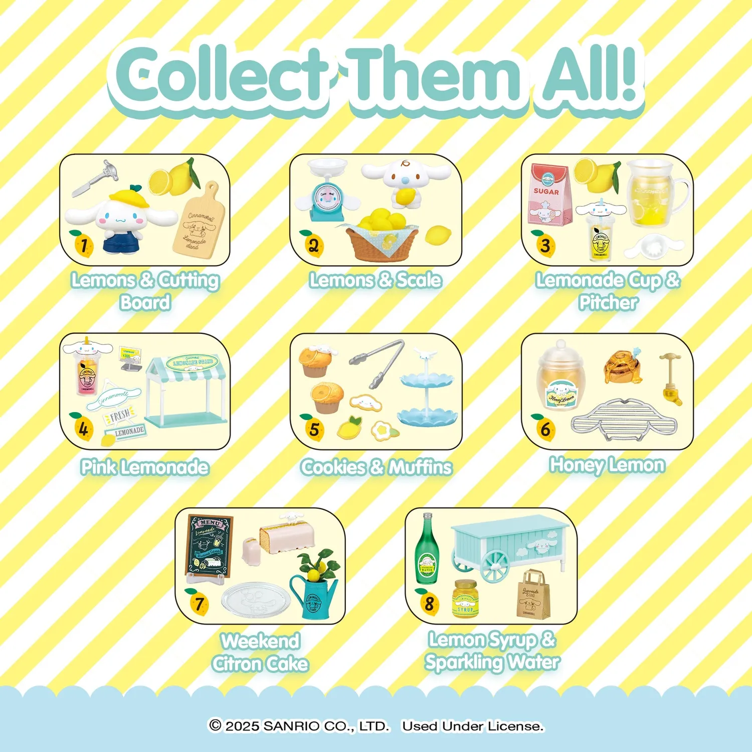 Hello Kitty Re-Ment Cinnamoroll's Lemonade Stand minifigurer blindboks 1 tilfeldig sett