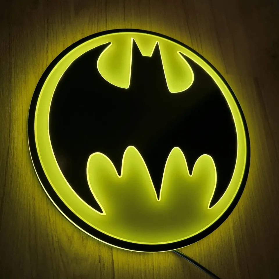 Batman Vintage Brandlite LED Logo Light LED-lampe 23 cm med USB-adapter