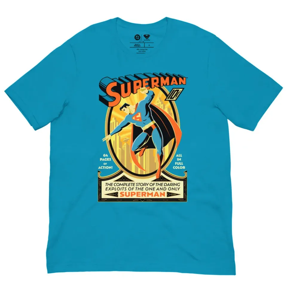 Batman SUPERMAN Golden Age First Edition T-skjorte aqua