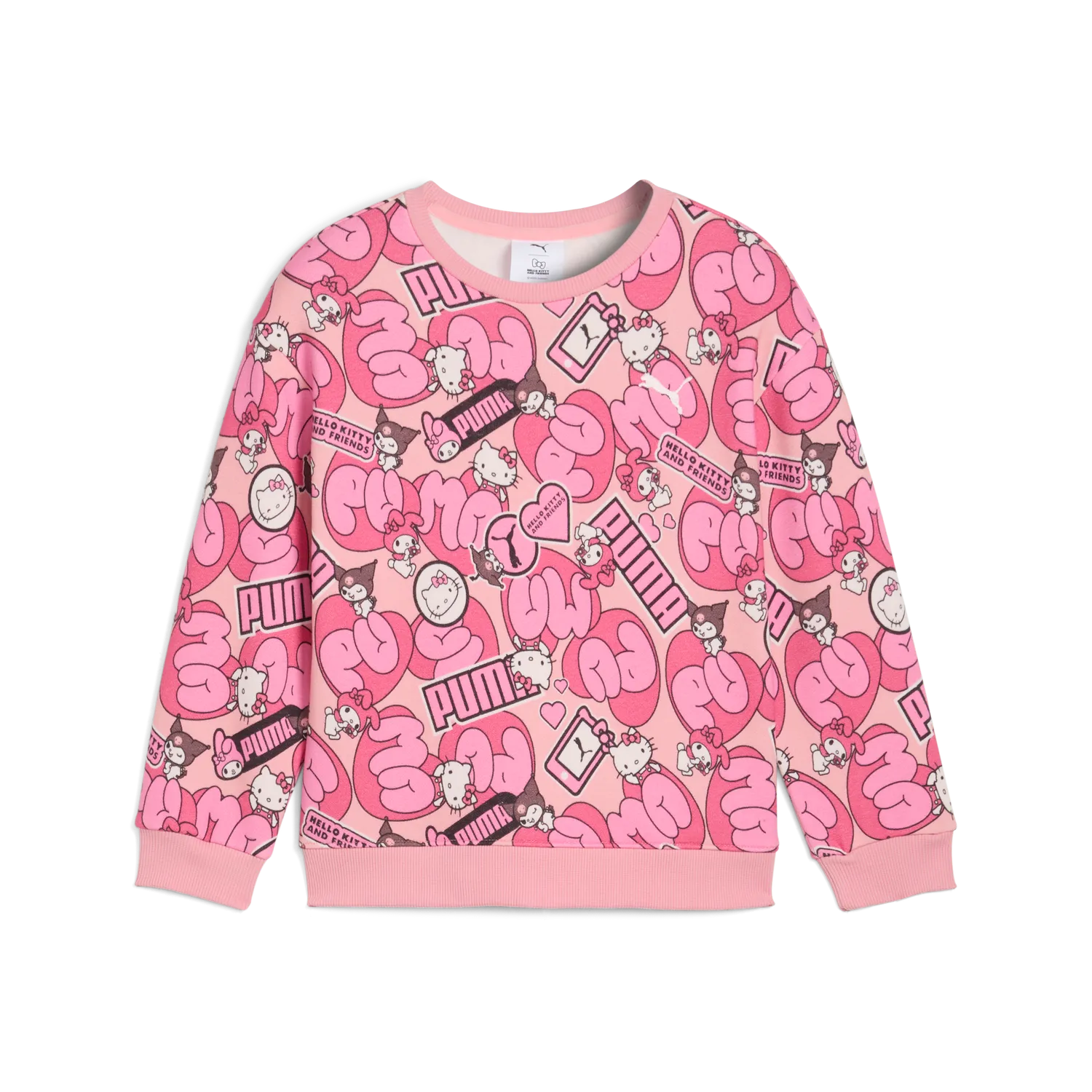Hello Kitty and Friends x PUMA Kids Relaxed All-over Print Crewneck genser Pinkscape