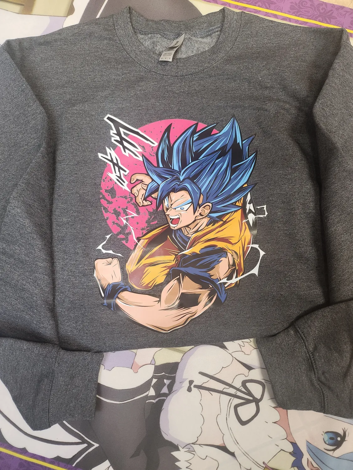 Anitaku Dragon Warrior Crewneck-genser S–XL med Goku-trykk