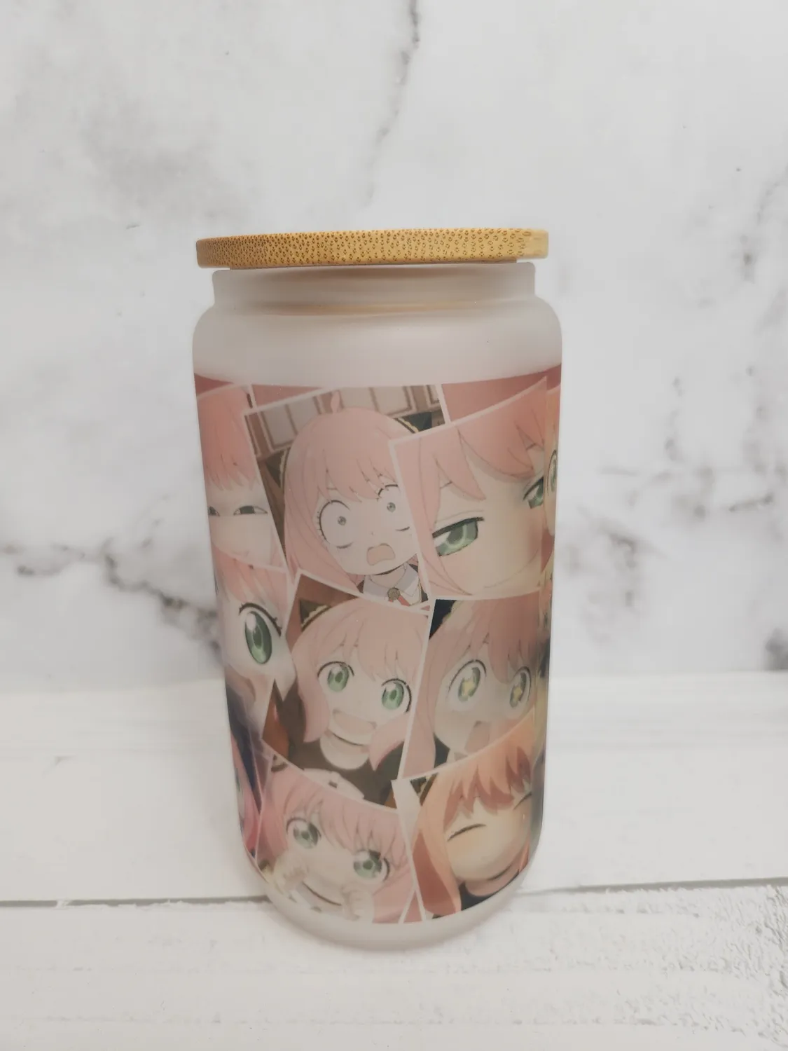 Anitaku Telepath Girl glasskopp 16 oz med bambuslokk