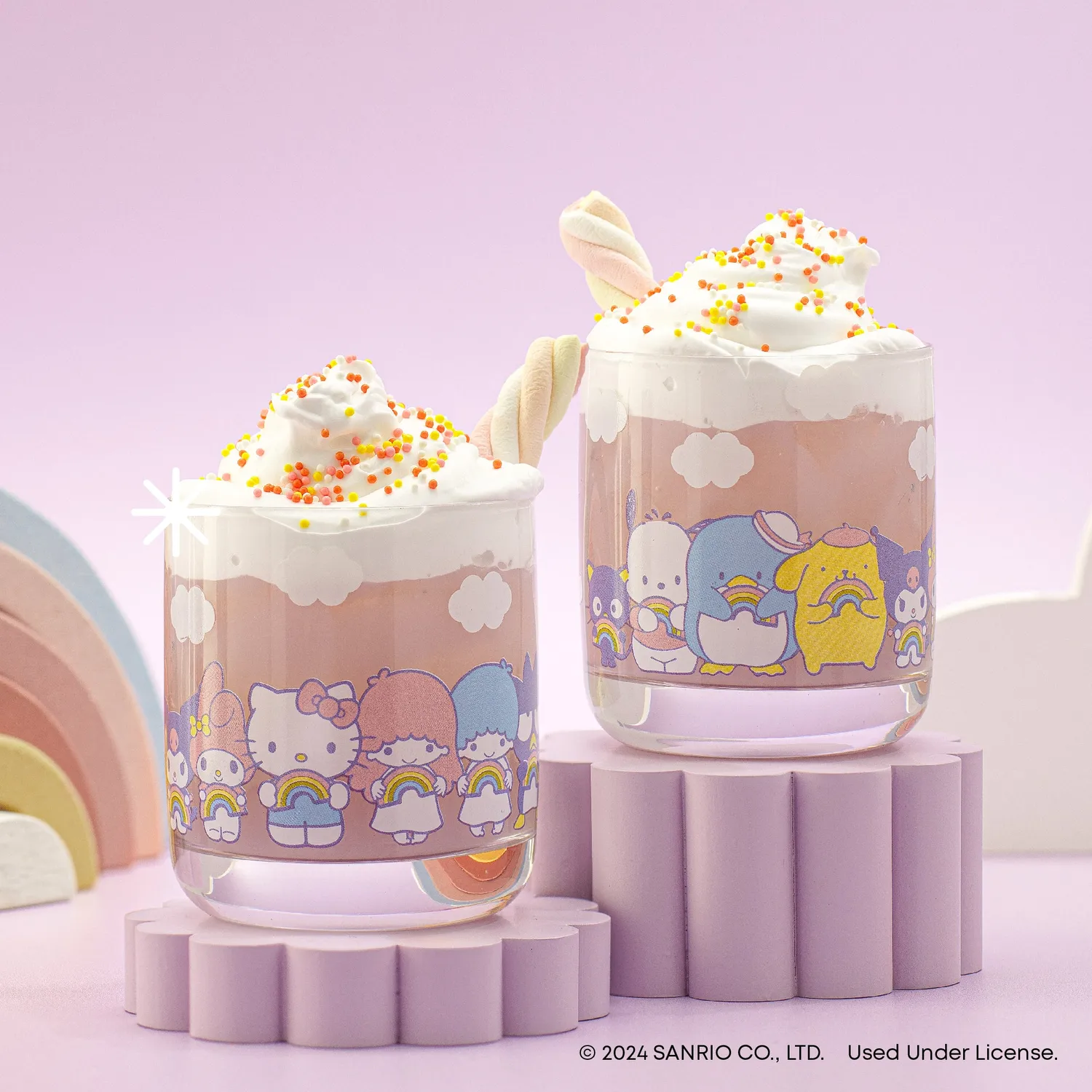 Hello Kitty and Friends Rainbow drikkeglass 4 stk blyfritt glass