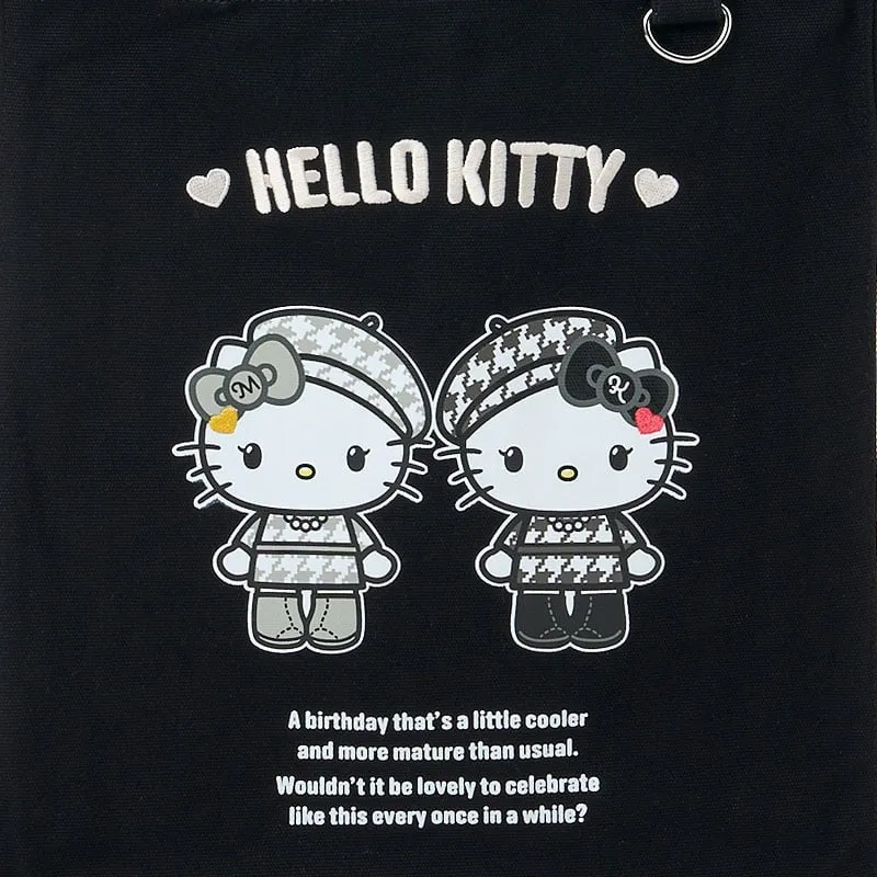 Hello Kitty Monochrome Birthday Twins Series Tote Bag svart hvit
