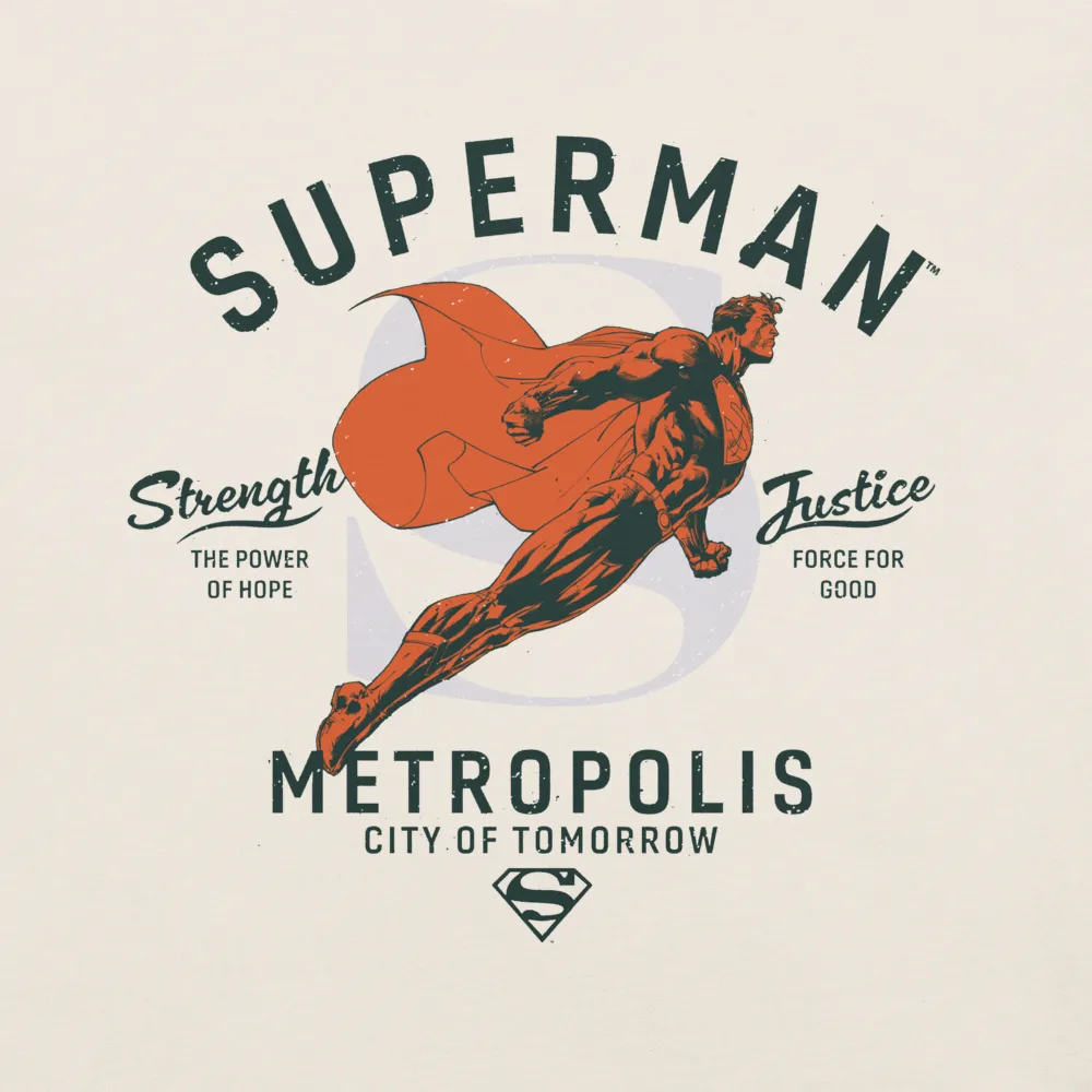 Batman SUPERMAN Metropolis City of Tomorrow T-skjorte Vintage White