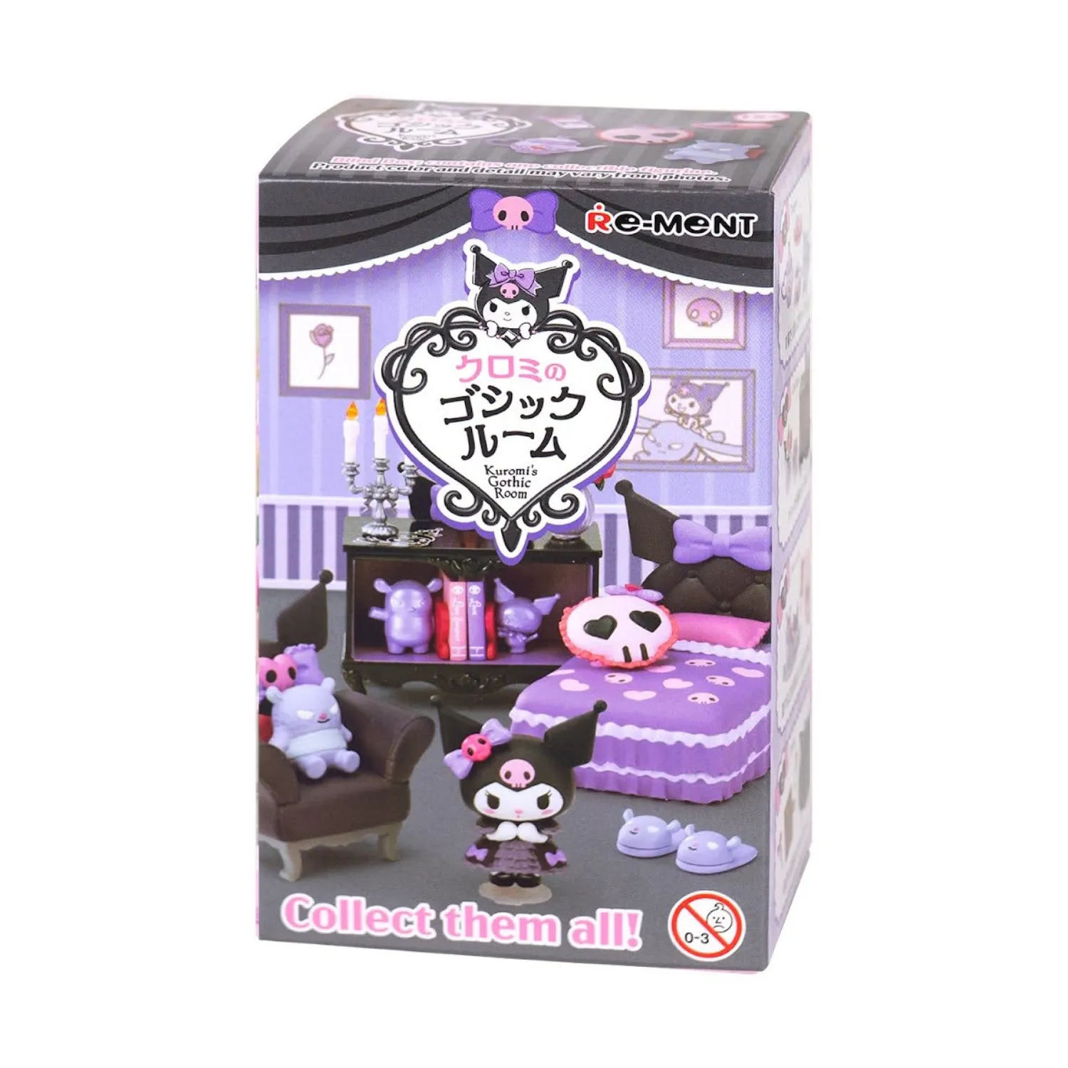 Hello Kitty Re-Ment Kuromi's Gothic Room miniatyrfigur blindboks 1 stk