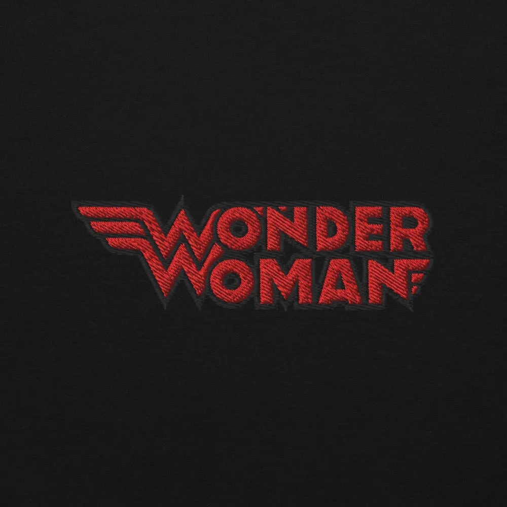 Batman Wonder Woman She's Back collegegenser svart brodert