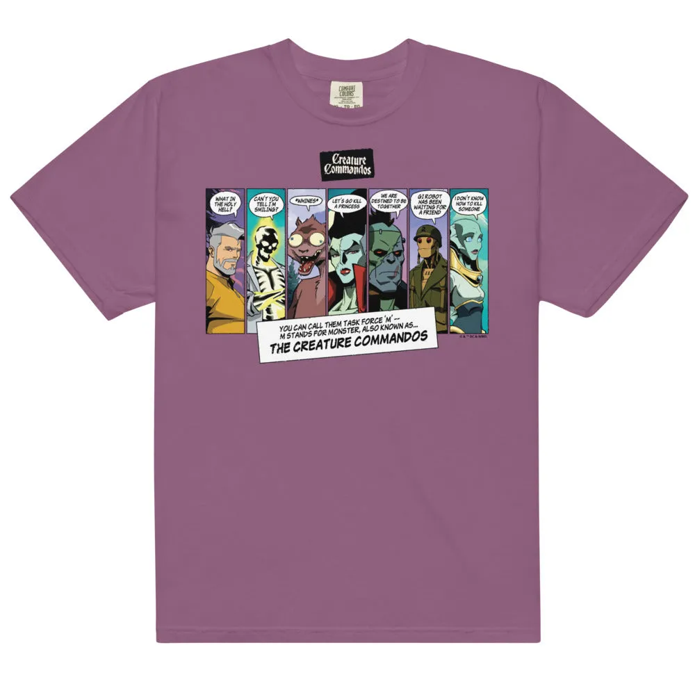 Creature Commandos Panels Comfort Colors T-skjorte svart