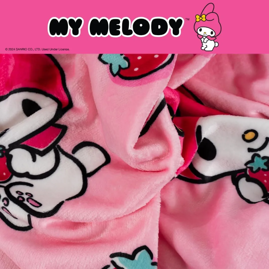 Hello Kitty Strawberry Fields My Melody Throw Blanket pledd 62 × 90 tommer