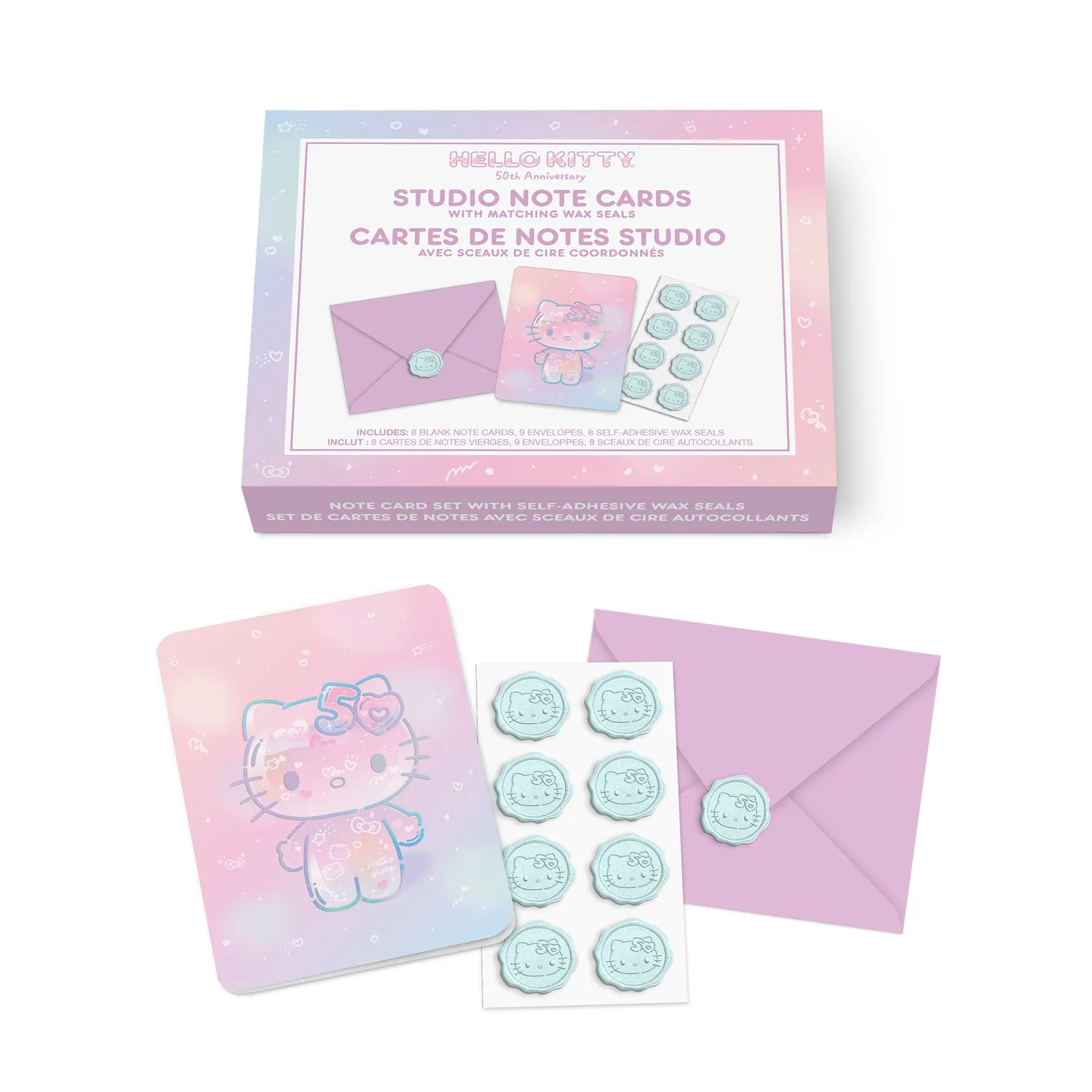 Hello Kitty x Studio Oh! 50th Anniversary kortsett 25 deler holografisk