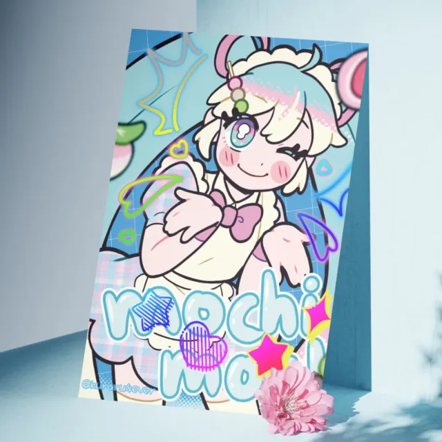 Kururu4ever Mochi Mochi Miku A3-plakat regnbueholografisk
