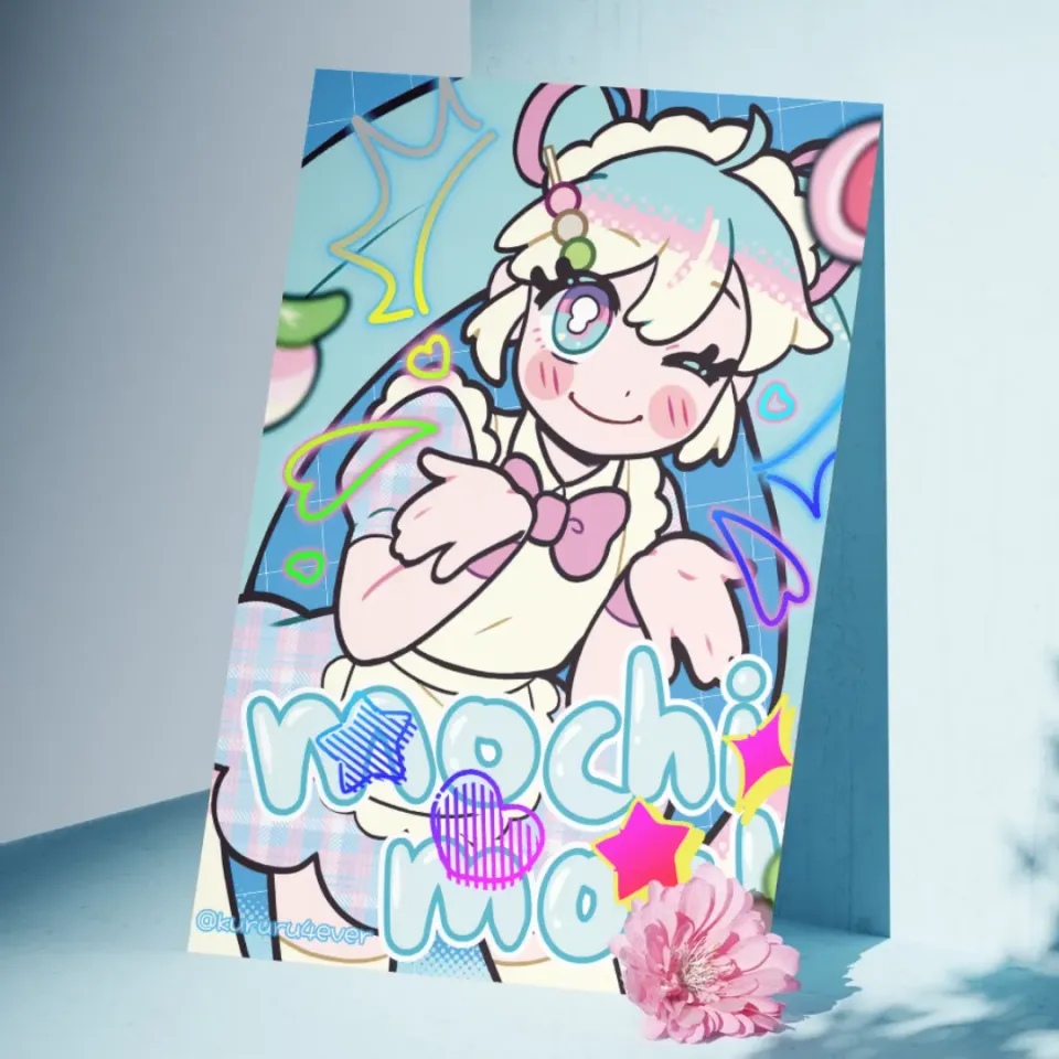 Kururu4ever Mochi Mochi Miku A3-plakat regnbueholografisk