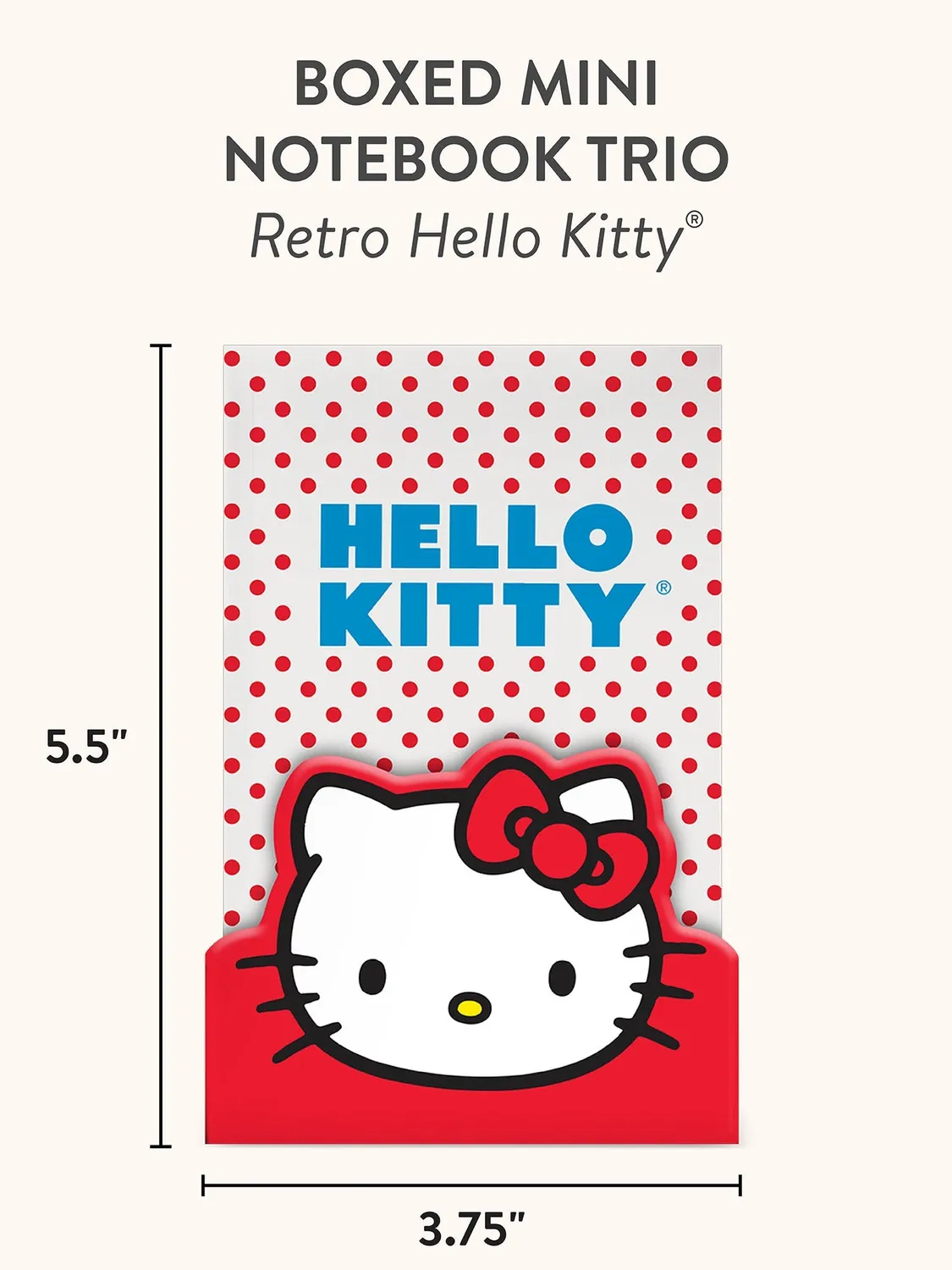 Hello Kitty x Studio Oh! Retro Red Mini Notebook Trio notatbøker