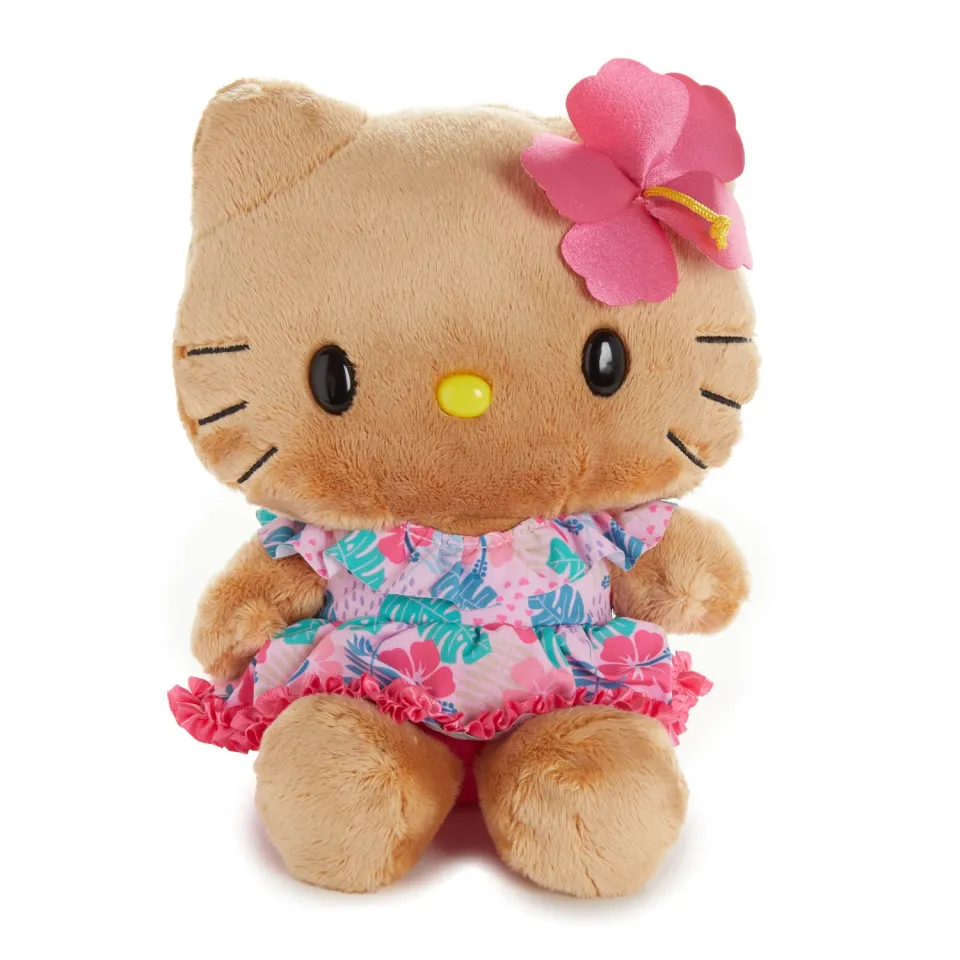 Hello Kitty Island Hibiscus 8" Tan plysjbamse brun