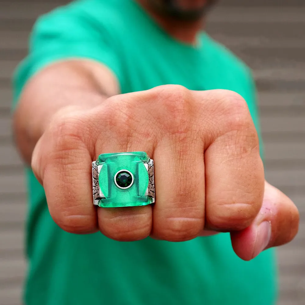 Green Lantern SUPERMAN (2025 Movie) Green Lantern Ring størrelse 9–14