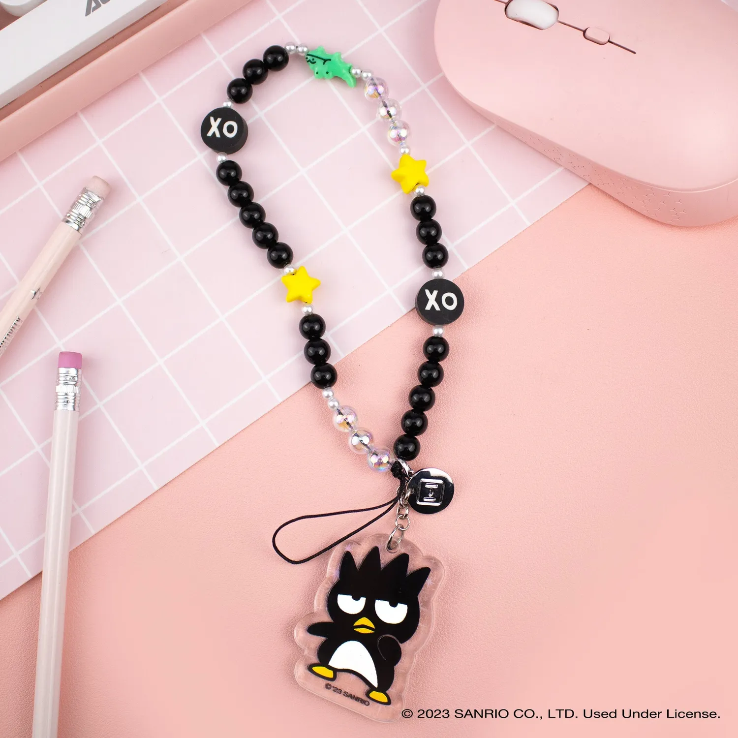 Hello Kitty Badtz-maru Beaded Charm Mobile Phone Wrist Strap