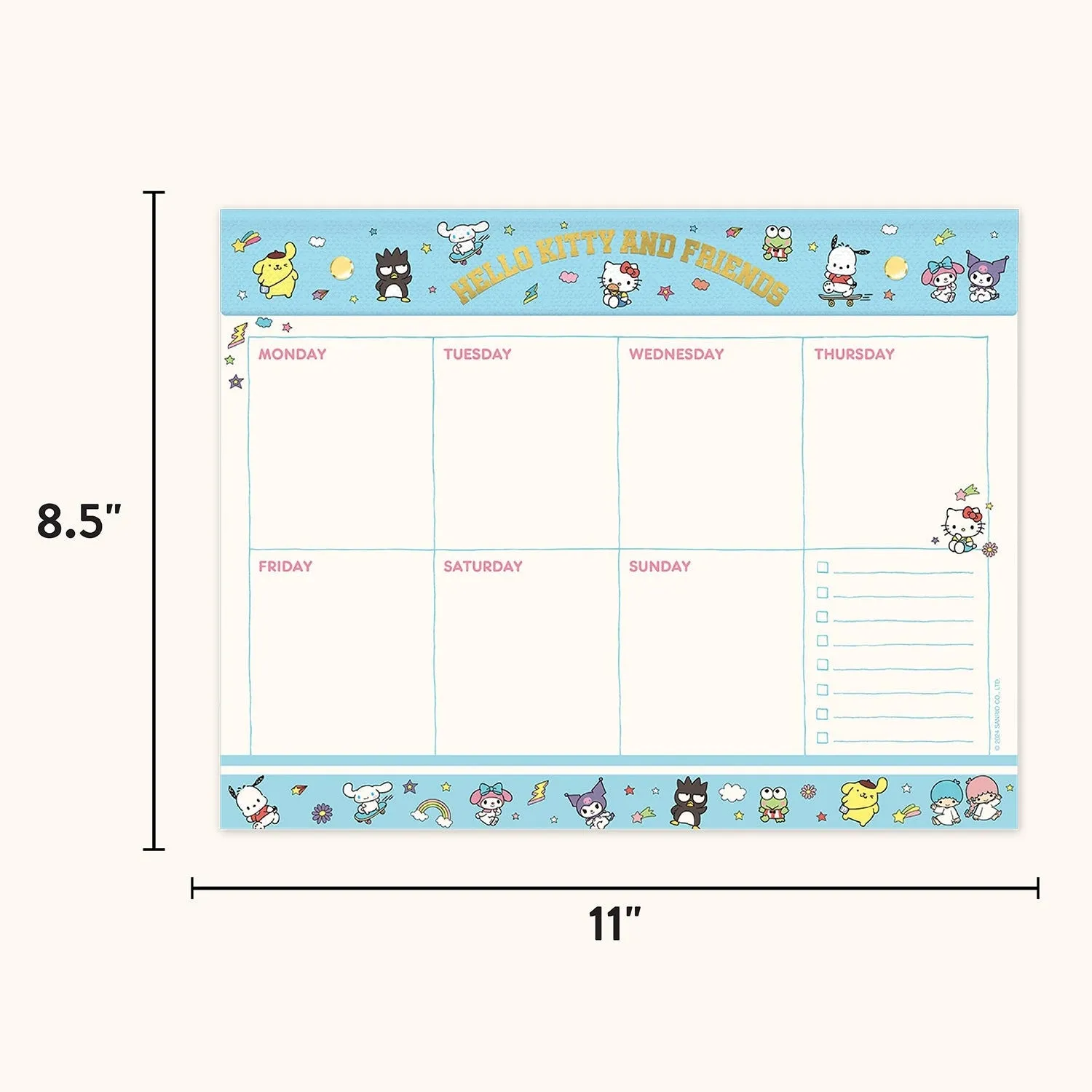 Hello Kitty and Friends College Letters ukesplanlegger blå 60 ark