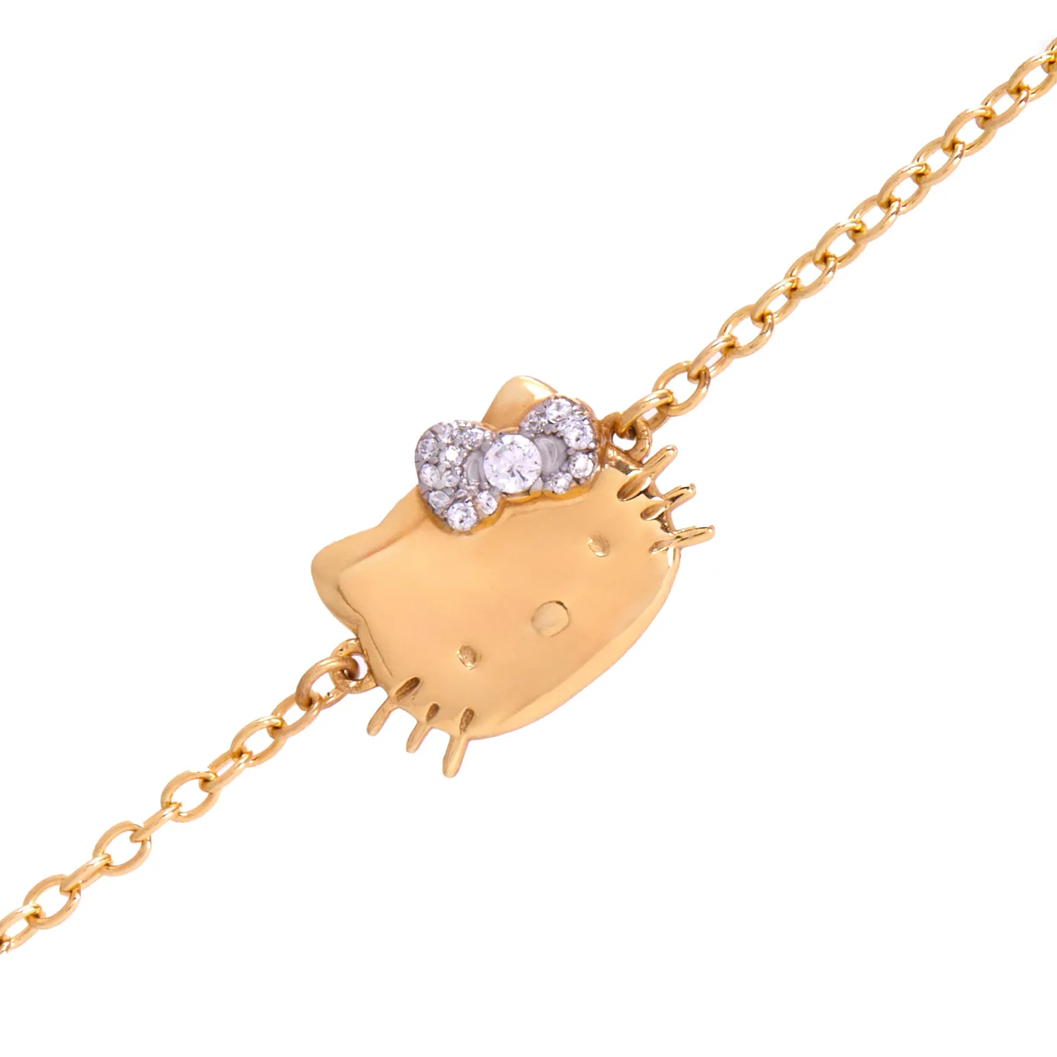 Hello Kitty Gold Plated Sparkle Bow Bracelet armbånd gullforgylt