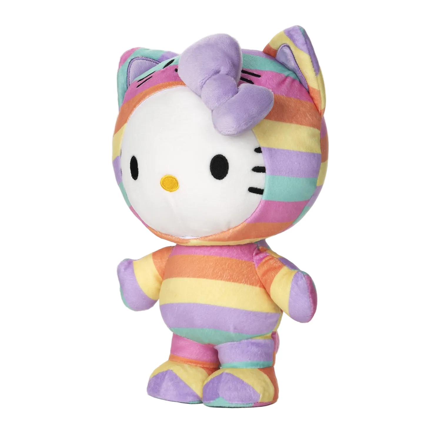Hello Kitty x GUND 10" Rainbow Onesie-bamse, pastellregnbue