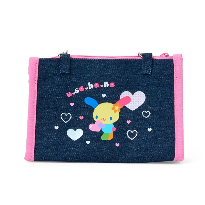 Hello Kitty U*SA*HA*NA Mini Zipper Denim Pouch sminkepung med speil