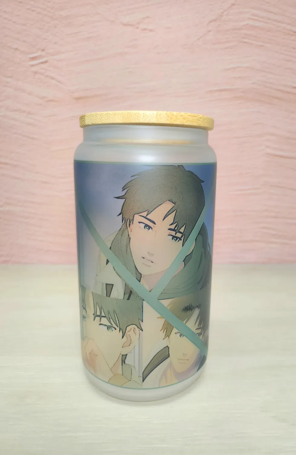 Anitaku Childhood Friend 16oz glasskopp med bambuslokk