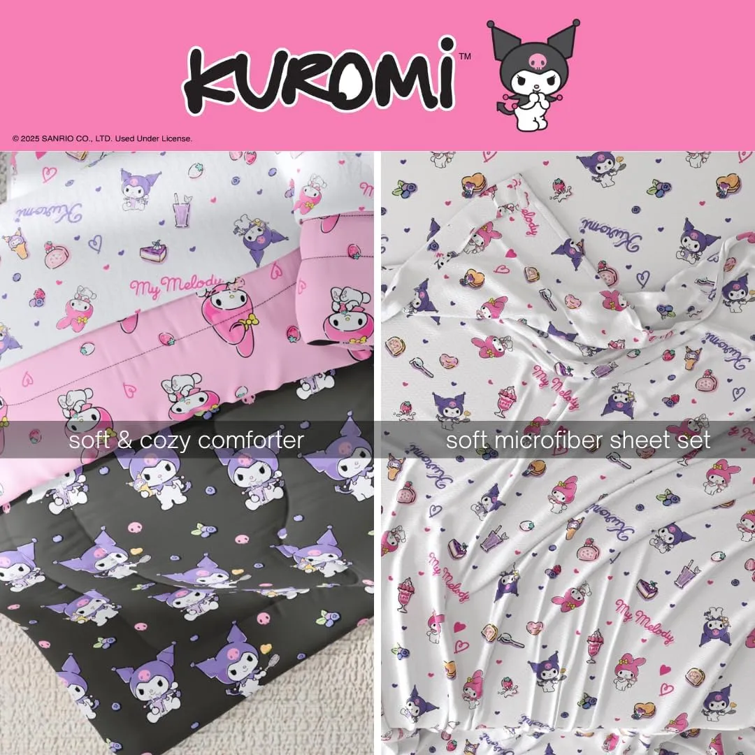 My Melody & Kuromi Besties Bedding Set sengesett vendbart Twin 5 deler