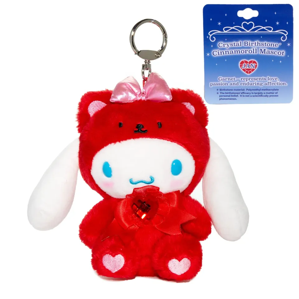 Hello Kitty Cinnamoroll Birthstone Mascot nøkkelring januar granat