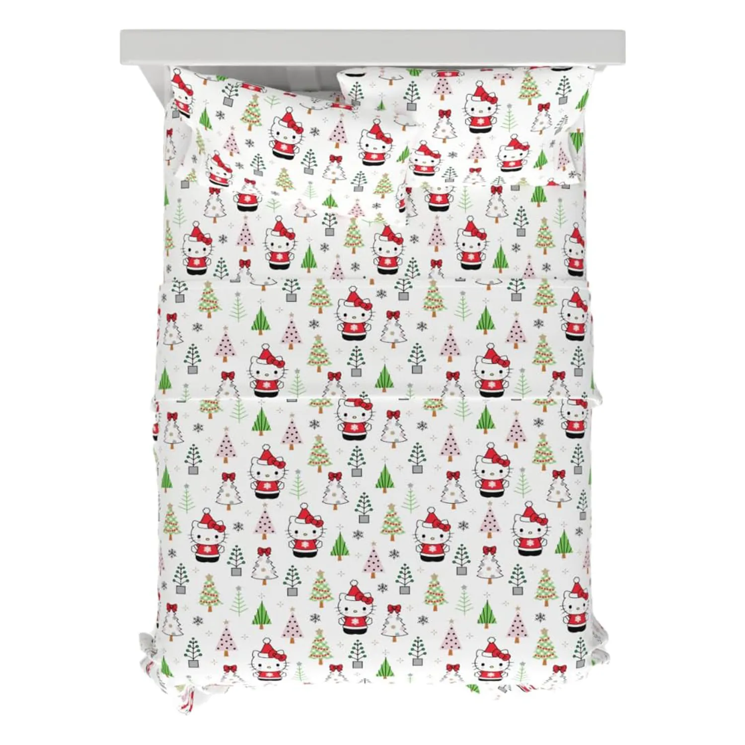 Hello Kitty Holiday Cotton Flannel Sheet Set sengesett bomull