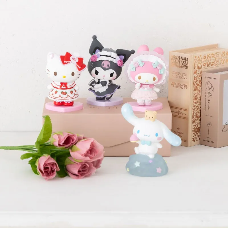 Hello Kitty Cinnamoroll minifigur i eske 4 tommer resin