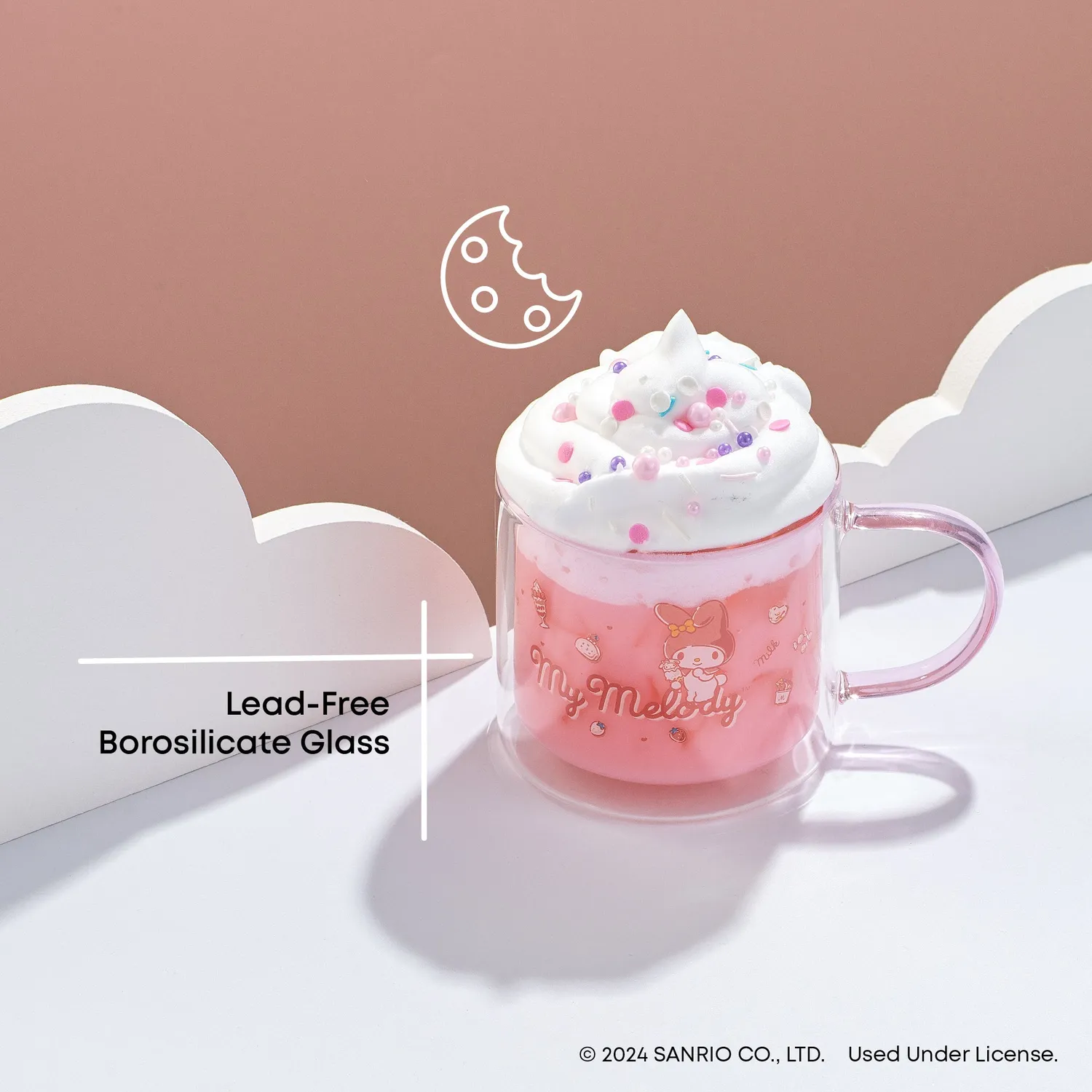 Hello Kitty My Melody Double Wall Coffee Mug glasskrus 400 ml dobbeltvegget