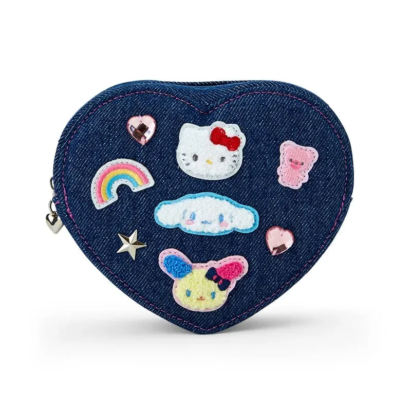 Hello Kitty Sanrio Characters Mini Zipper Pouch Denim Patch Series pung