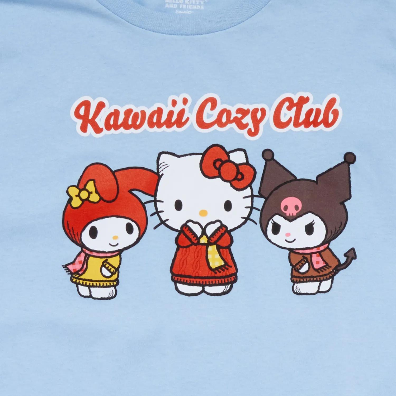 Hello Kitty and Friends Big Kids Kawaii Cozy Club T-skjorte lyseblå