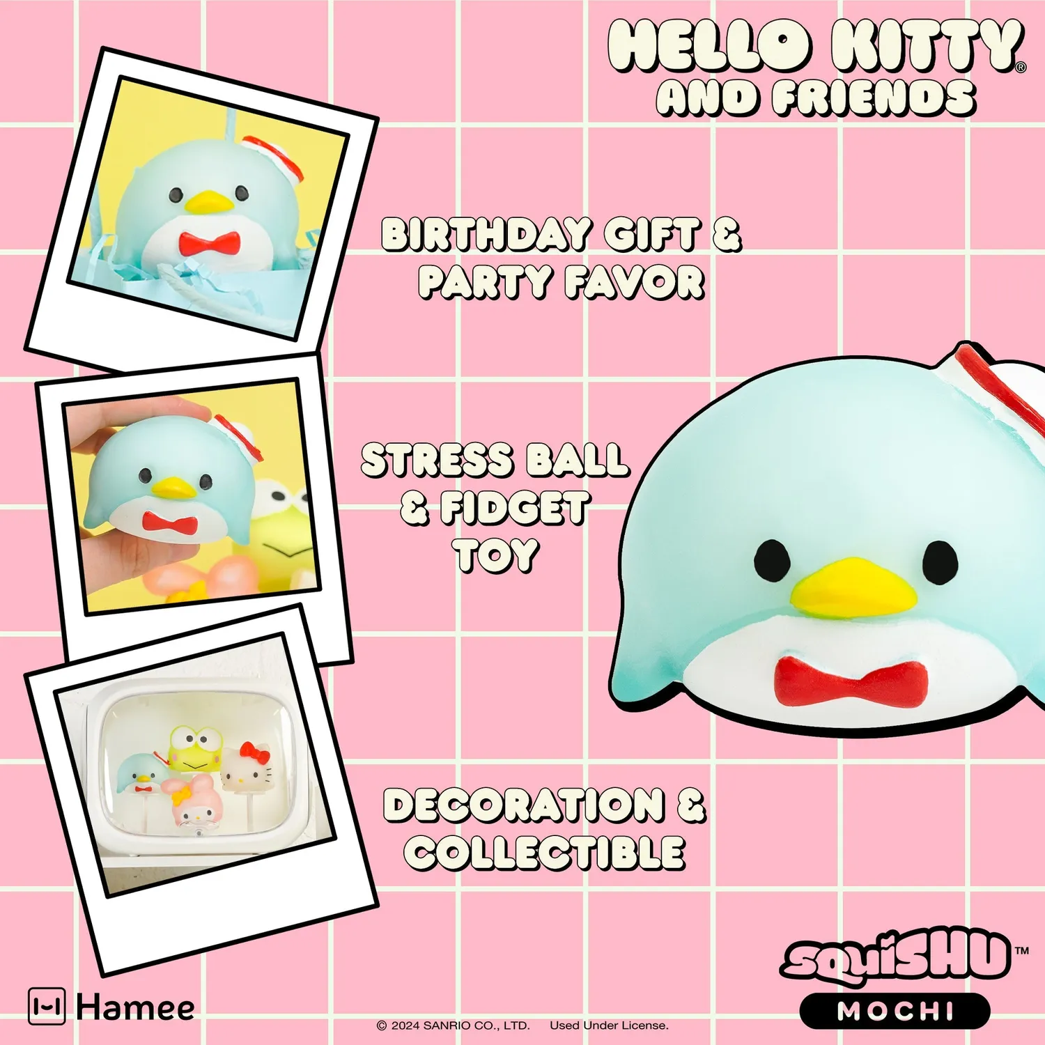 Hello Kitty Tuxedosam Mochi SquiSHU klemmeleke – myk squishy