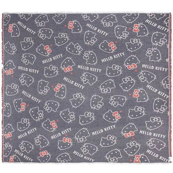 Hello Kitty Sand Cloud Party Blanket Bows strandteppe blå 228 × 228 cm økologisk bomull