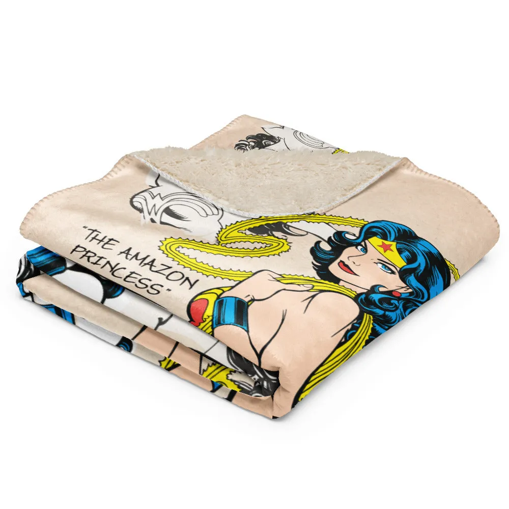 Batman Wonder Woman The Amazon Princess sherpapledd 50 x 60 tommer