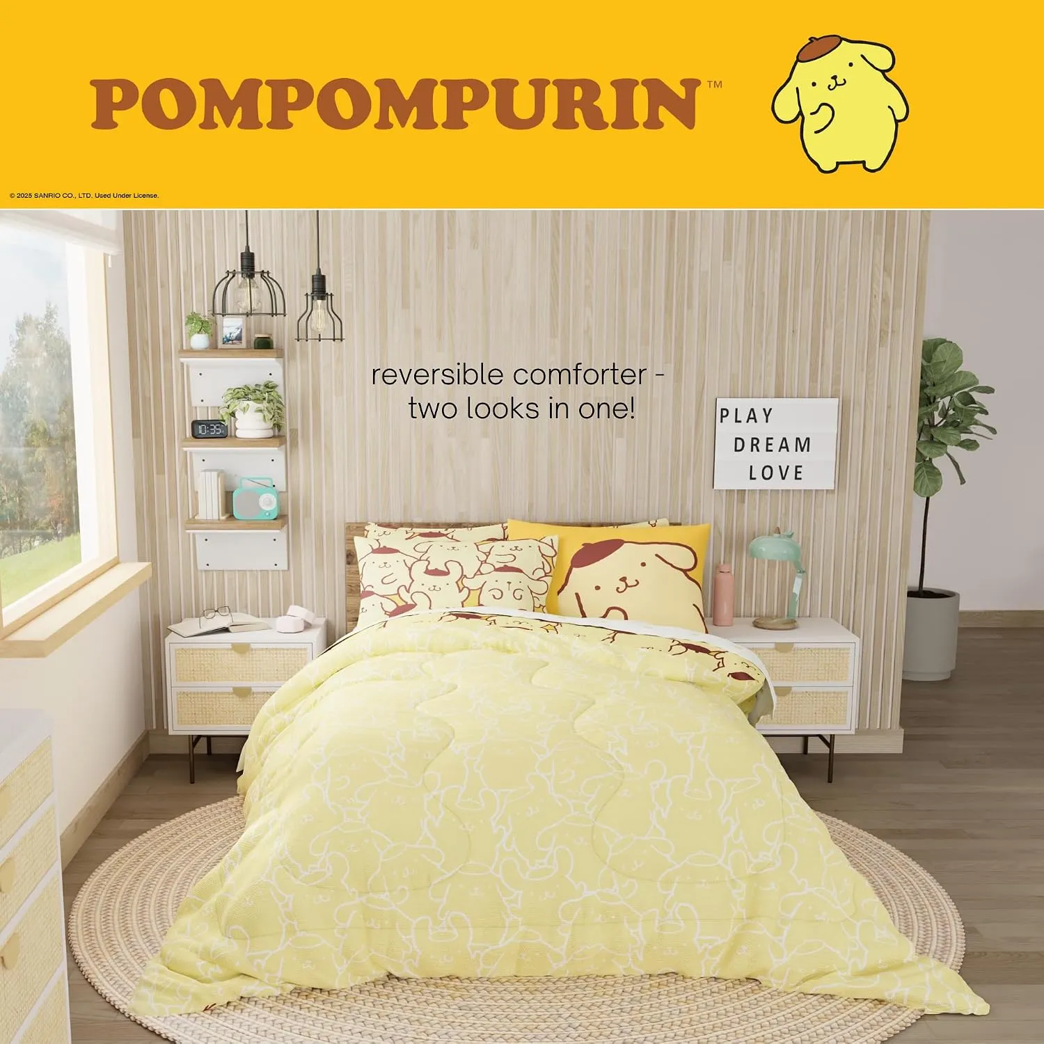 Pompompurin Happy Pudding Bedding Set sengetøy Twin 5 deler