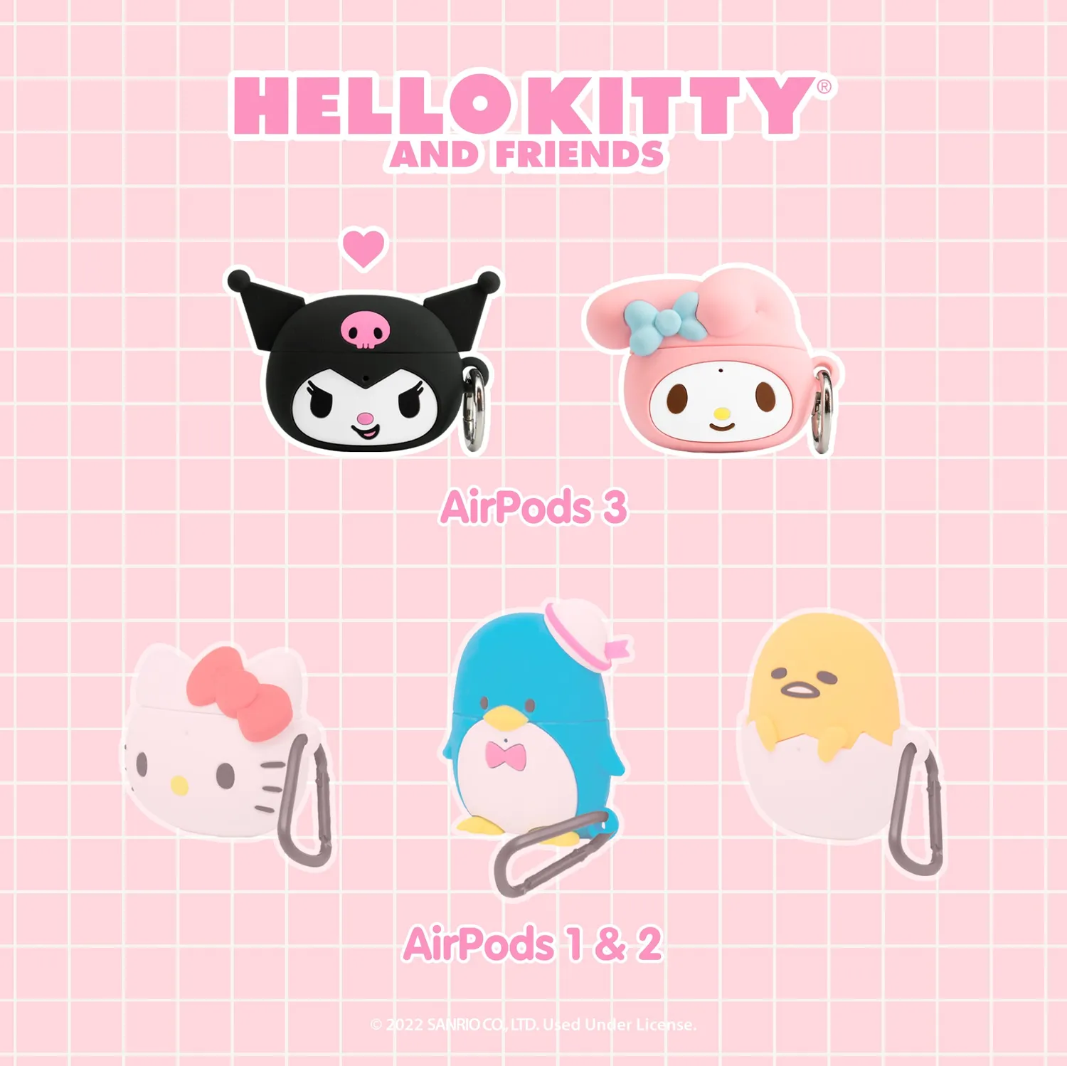 Hello Kitty Kuromi AirPods-etui 3. gen, støtsikkert