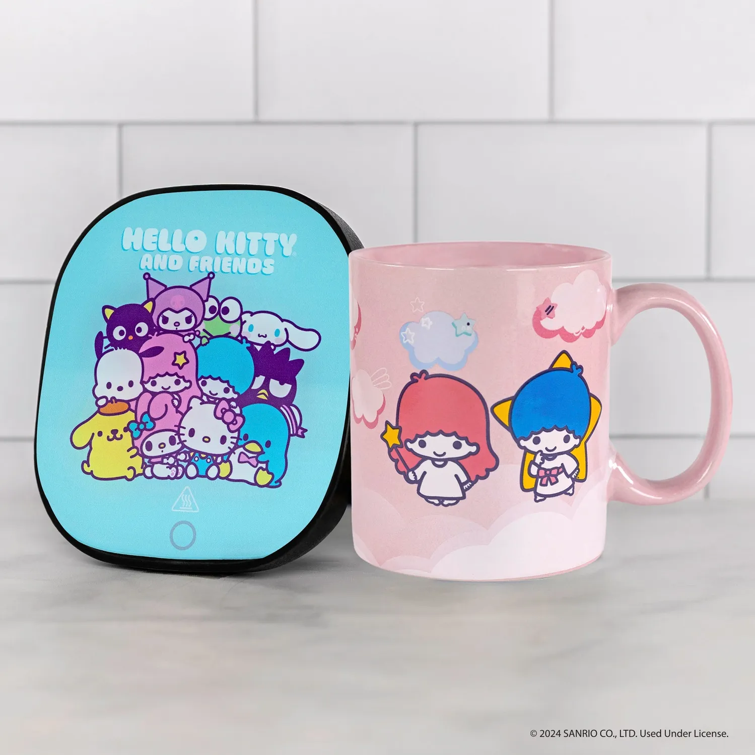 Hello Kitty LittleTwinStars Coffee Mug & Warmer Set koppvarmer og krus