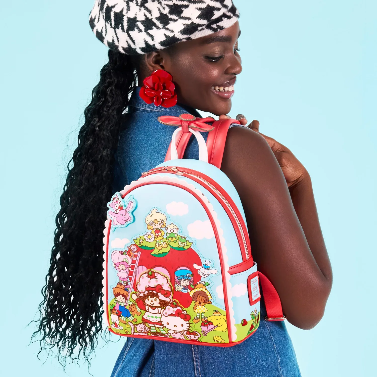 Hello Kitty Loungefly Strawberry Shortcake mini-ryggsekk jordbærduft