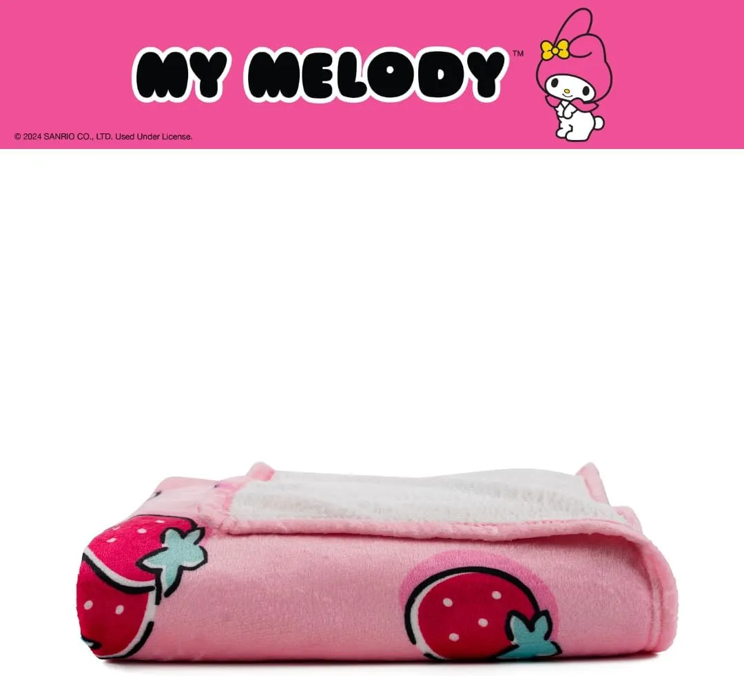 Hello Kitty Strawberry Fields My Melody Throw Blanket pledd 62 × 90 tommer