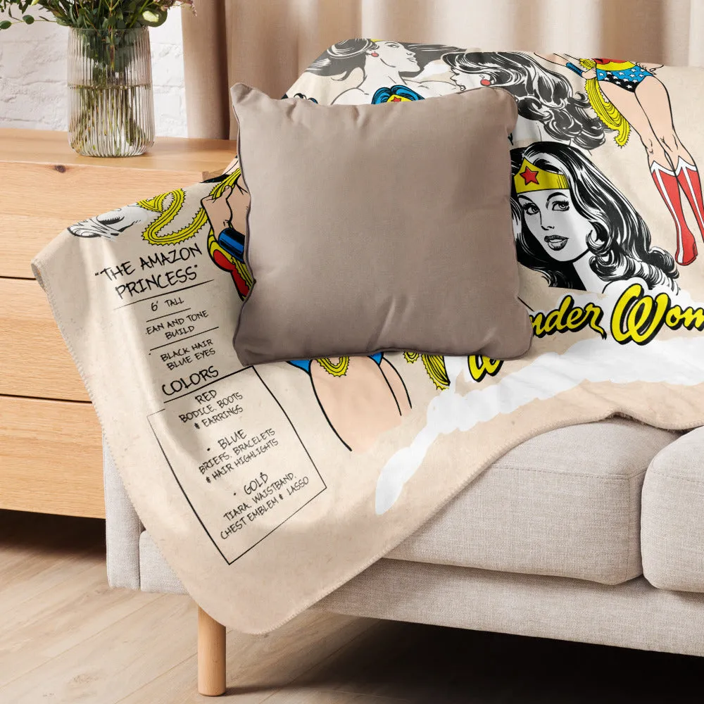 Batman Wonder Woman The Amazon Princess sherpapledd 50 x 60 tommer