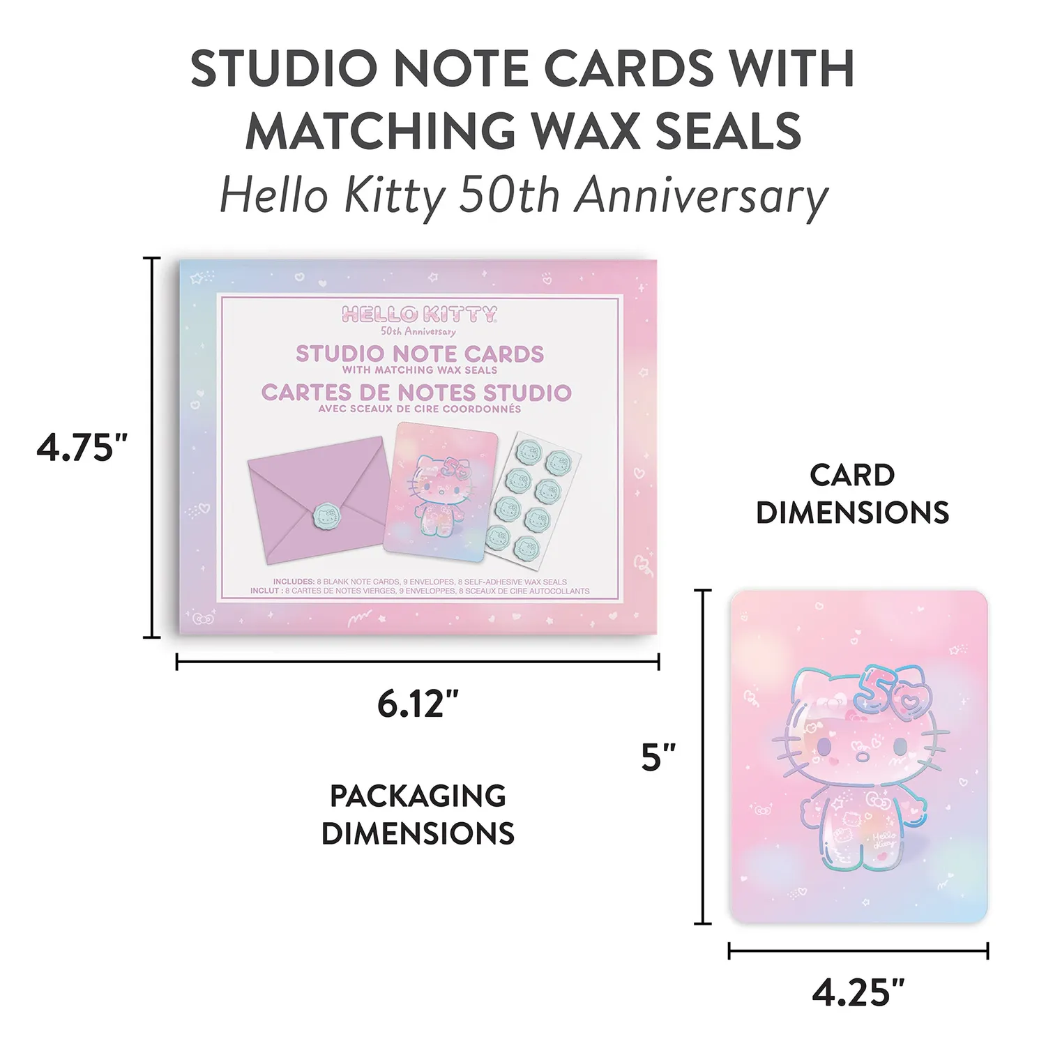 Hello Kitty x Studio Oh! 50th Anniversary kortsett 25 deler holografisk
