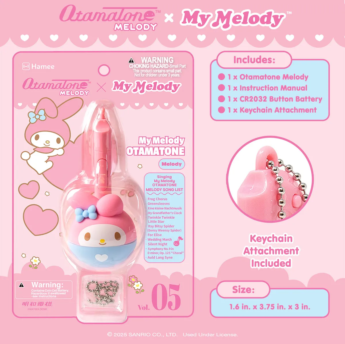 My Melody Mini Otamatone Melody Charm musikalsk nøkkelring