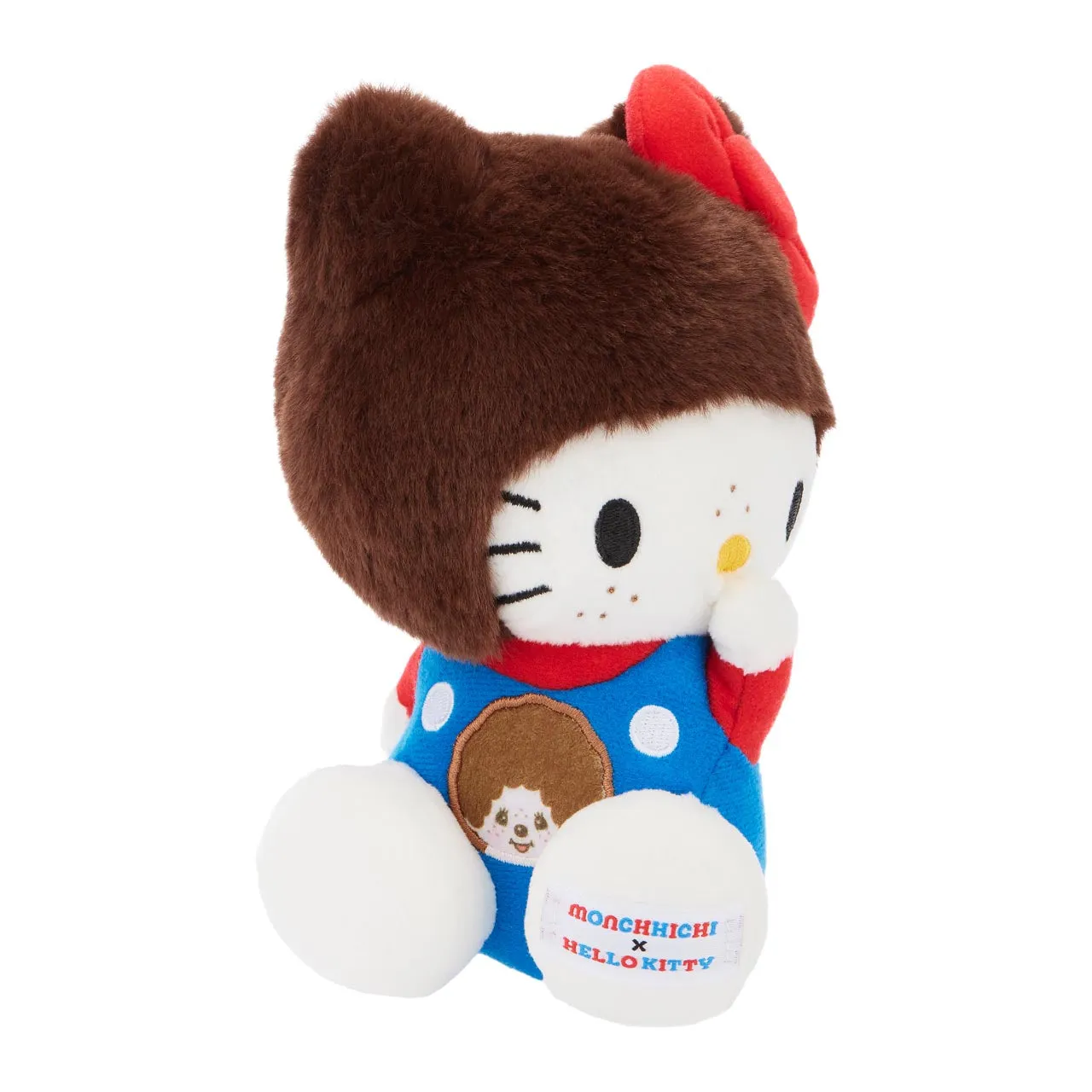 Hello Kitty x Monchhichi 7" Overalls plysjbamse