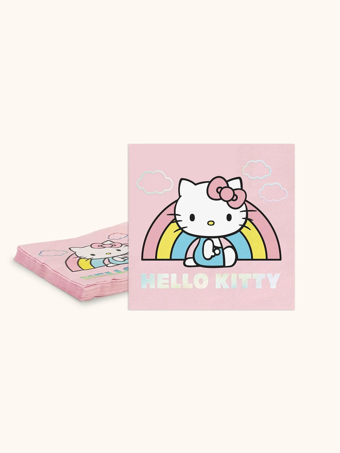 Hello Kitty Rainbow Skies drikkeservietter 16-pakning folie