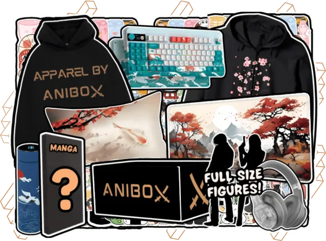 Anibox Tier 1 Anime Box animeboks klær XS–XXXL med sjangervalg