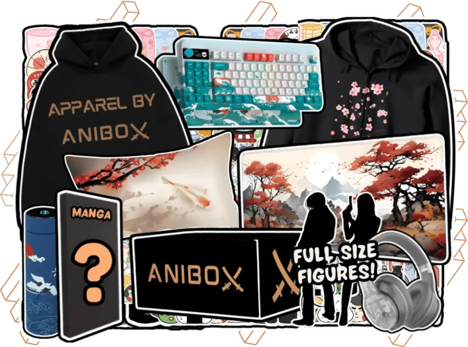 Anibox Tier 1 Anime Box animeboks klær XS–XXXL med sjangervalg