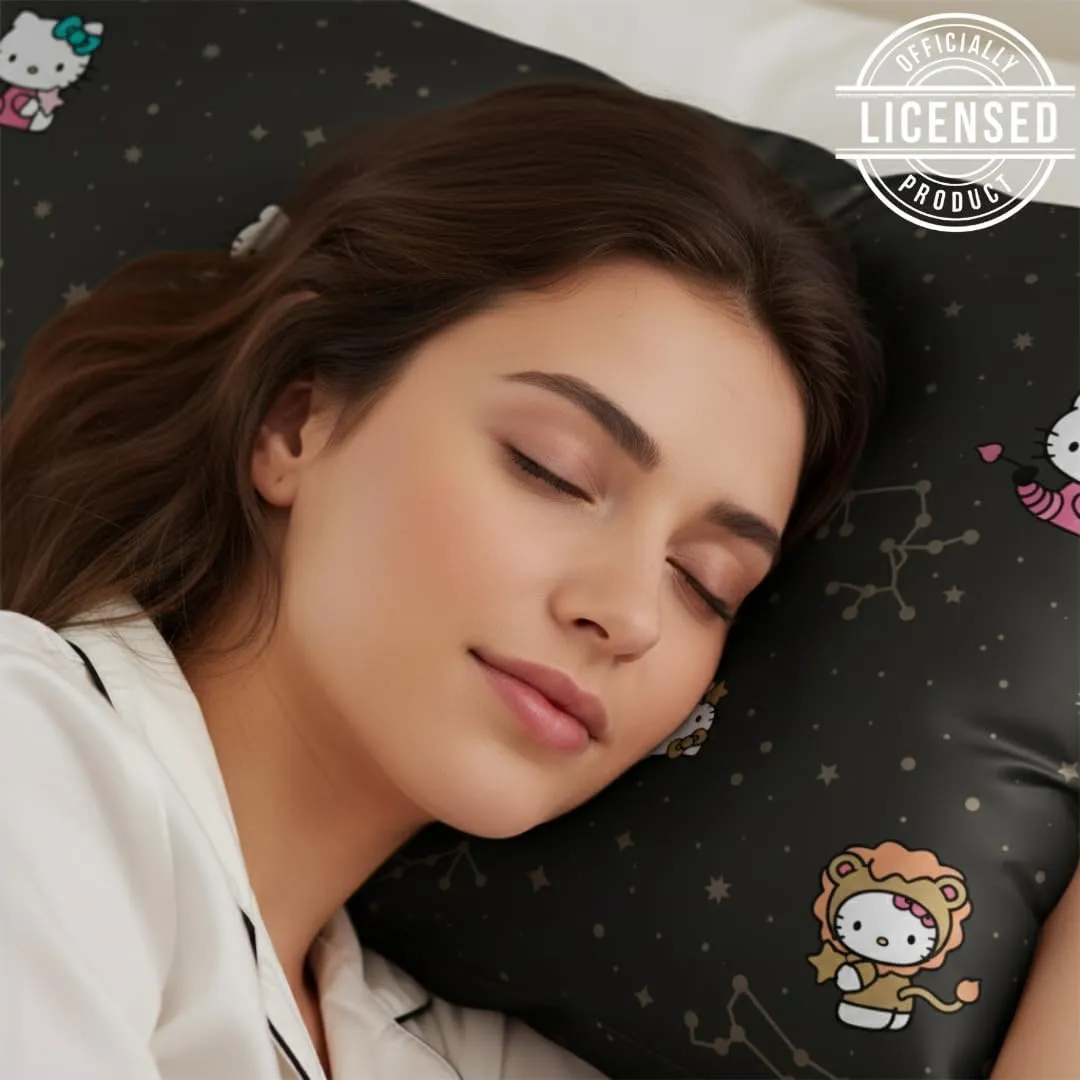 Hello Kitty Zodiac satin putetrekk standardstørrelse vendbart
