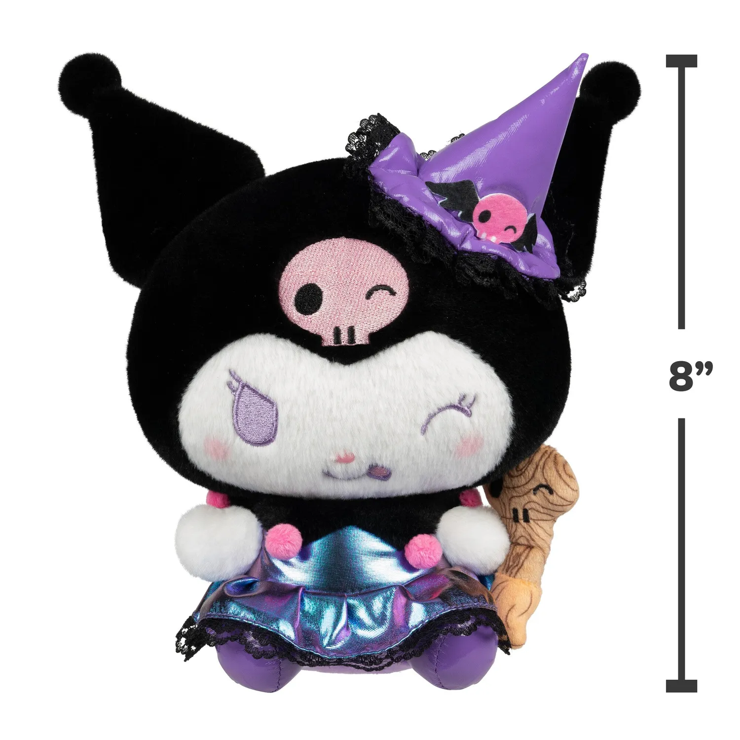 Hello Kitty Kuromi 8" Plush Halloween Witch plysjfigur 20 cm